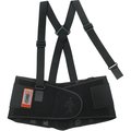 Proflex By Ergodyne Back Support, w/Suspenders, Spandex, 34"-38"Waist, Large, Black EGO11284
